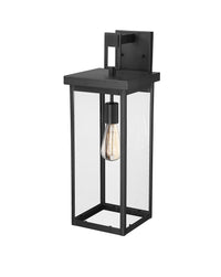 22-inch Barkeley Powder Coated Black 1-Light Outdoor Wall Sconce with Clear Glass