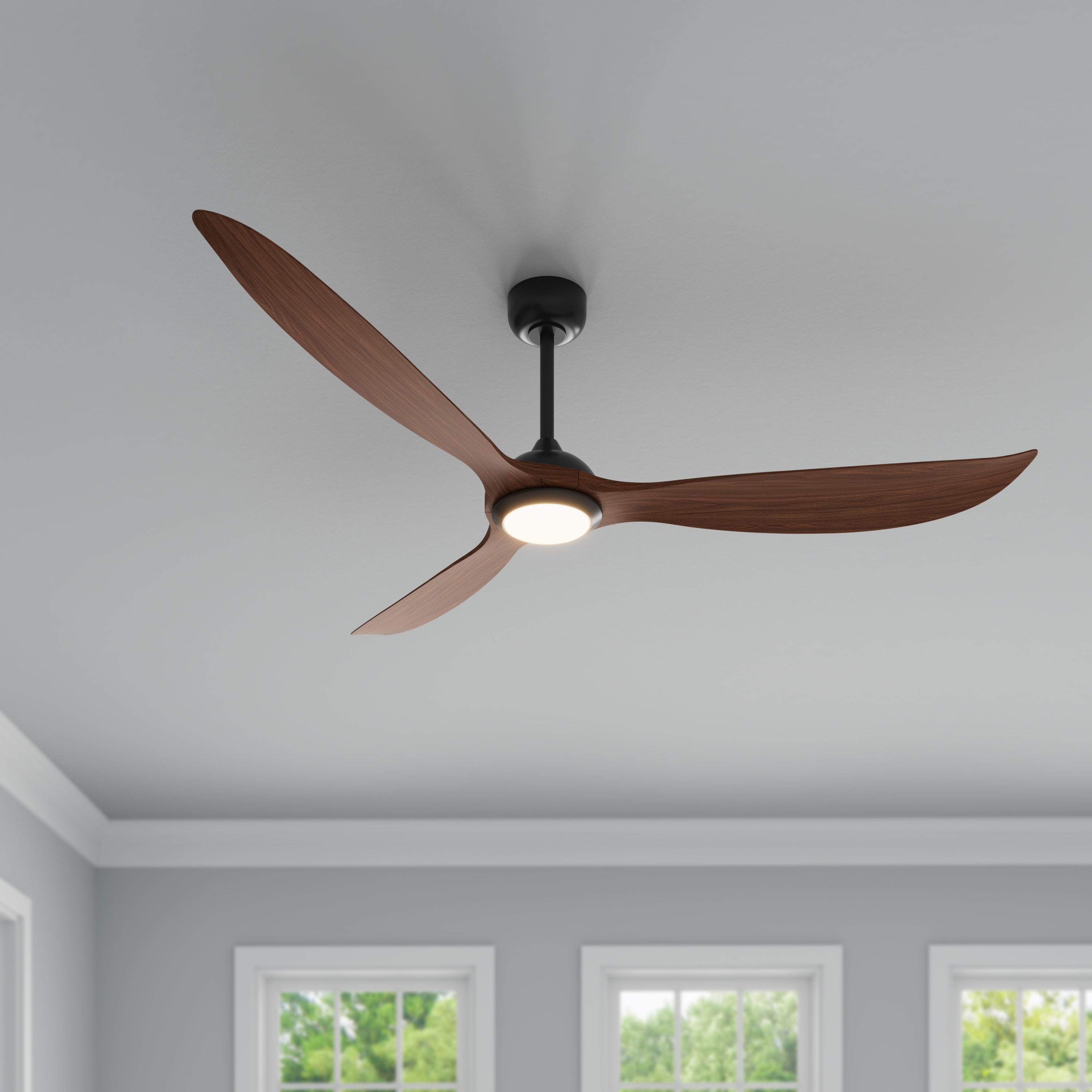 Wynleaf 72'' 3 Blades Matte Black Led Outdoor DC Ceiling Fan