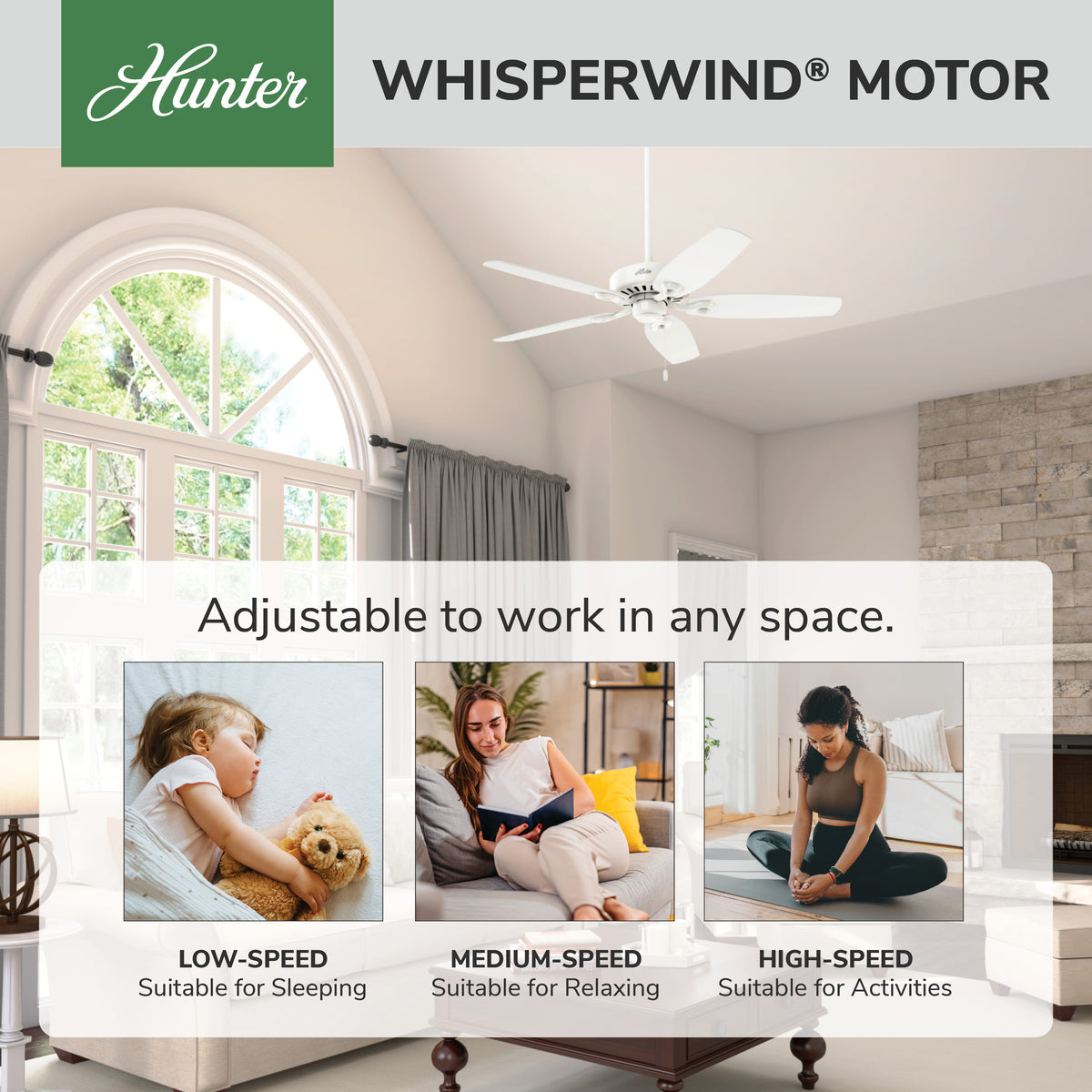 52 inch Builder Snow White Ceiling Fan and Pull Chain