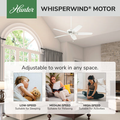 52 inch Builder Snow White Ceiling Fan and Pull Chain