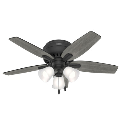42 inch Newsome Matte Black Low Profile Ceiling Fan with LED Light Kit