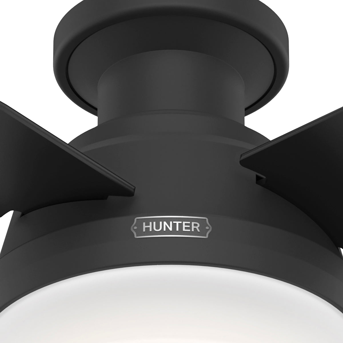 44 inch Dempsey Matte Black Low Profile Ceiling Fan with LED Light Kit and Handheld Remote
