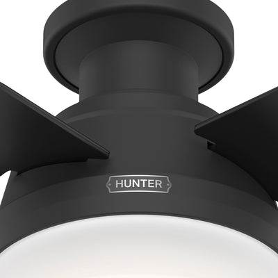 44 inch Dempsey Matte Black Low Profile Ceiling Fan with LED Light Kit and Handheld Remote