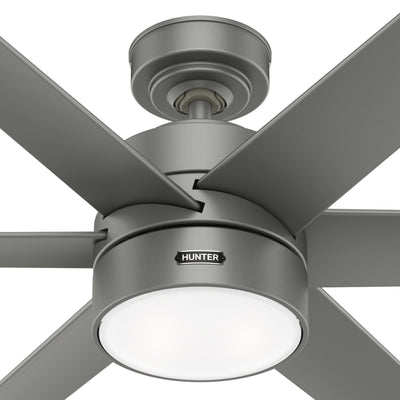 60 inch Solaria ENERGY STAR® Matte Silver Damp Rated Ceiling Fan with LED Light Kit and Wall Control