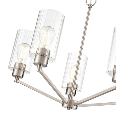 22.25'' Beverlly Brushed Nickel 5 Light Chandelier