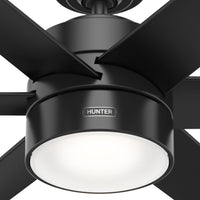 72 inch Solaria ENERGY STAR® Matte Black Damp Rated Ceiling Fan with LED Light Kit and Wall Control