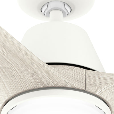44 inch Aeronaut  Wi-Fi ENERGY STAR® Matte White Damp Rated Ceiling Fan with LED Light Kit and Handheld Remote