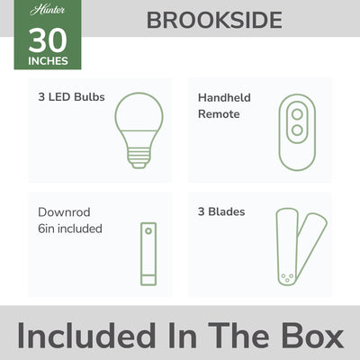 30 inch Brookside Luxe Gold Ceiling Fan with LED Light Kit and Handheld Remote