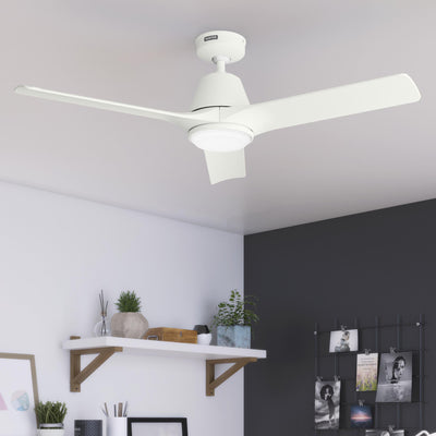 52 inch Aeronaut  Wi-Fi ENERGY STAR® Matte White Damp Rated Ceiling Fan with LED Light Kit and Handheld Remote