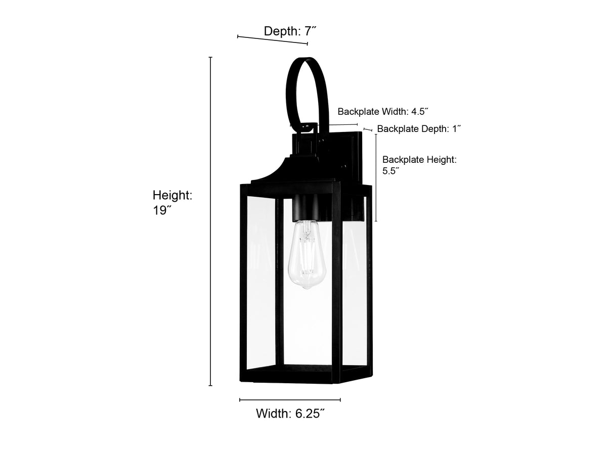 6.25'' Halston Powder Coated Black 1 Light Lantern