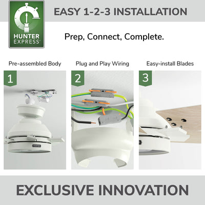 52 inch Georgetown ENERGY STAR® HunterExpress Fresh White Ceiling Fan with LED Light Kit and Handheld Remote
