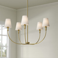32.5'' Mairbourne Vintage Brass 5 Light Chandelier