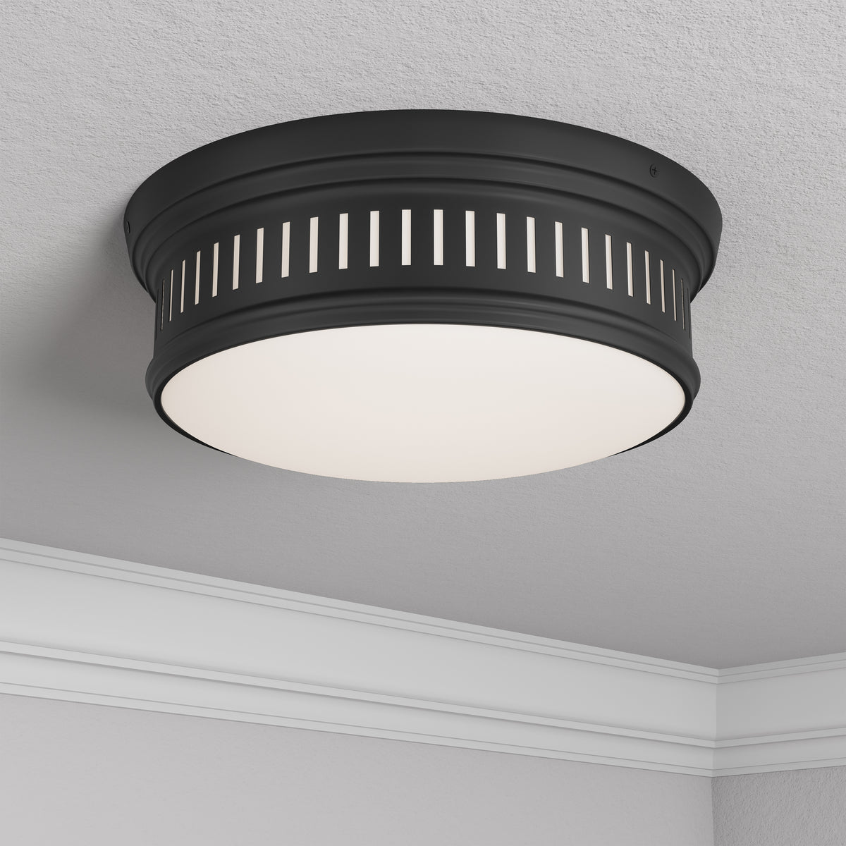 5'' Velune Matte Black 2 Light Flush Mount