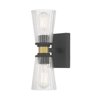 4.25'' Lustria Matte Black 2 Light Wall Sconce
