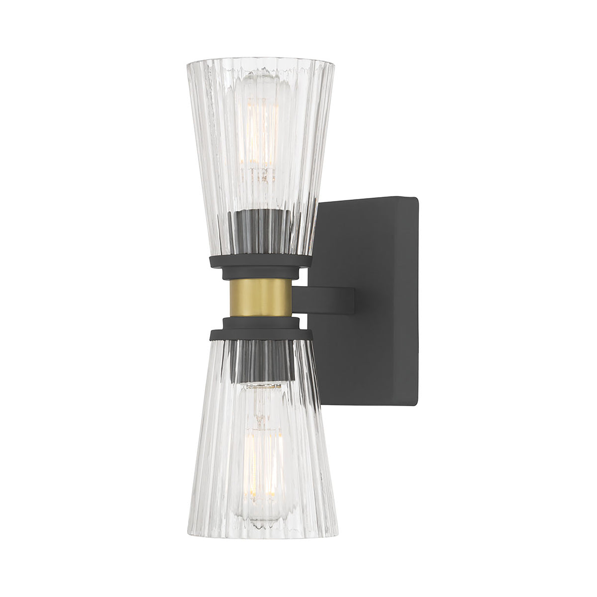 4.25'' Lustria Matte Black 2 Light Wall Sconce