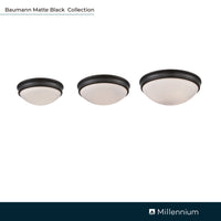 5'' Baumann Matte Black 3 Light Flush Mount