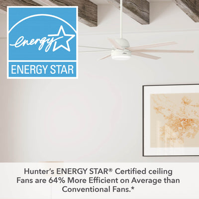 70 inch Phenomenon Wi-Fi ENERGY STAR® Matte White Ceiling Fan with LED Light Kit and Wall Control