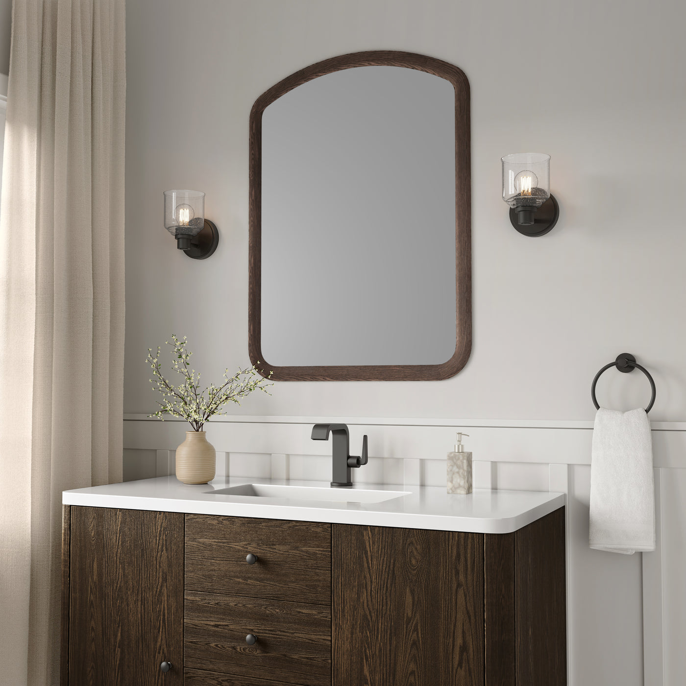 5'' Vessair Matte Black 1 Light Wall Sconce