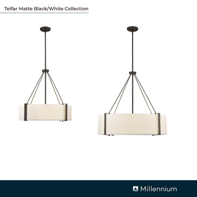 27'' Telfar Matte Black/White 6 Light Pendant