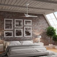 44 inch Zentech Wi-Fi ENERGY STAR® Fresh White Damp Rated Ceiling Fan with LED Light Kit and Handheld Remote