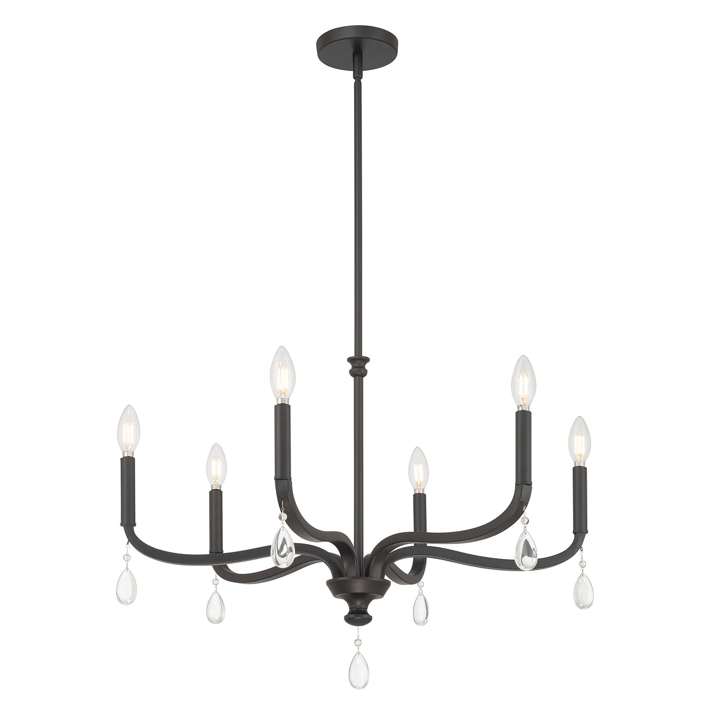 19.75'' Viremont Matte Black 6 Light Chandelier