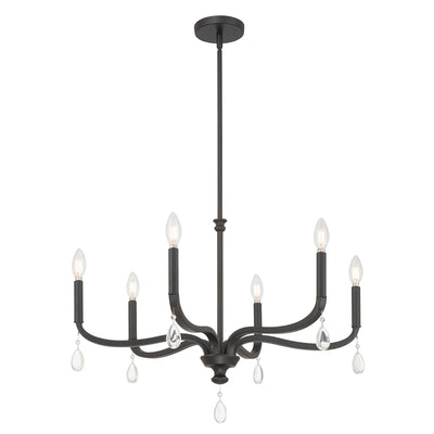 19.75'' Viremont Matte Black 6 Light Chandelier