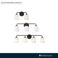 15'' Norah Matte Black 2 Light Bath Vanity