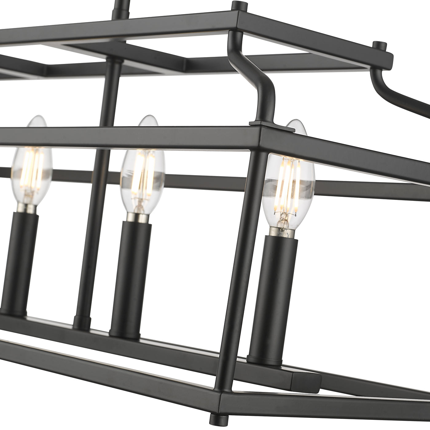 10.75'' Nellita Matte Black 5 Light Linear Chandelier