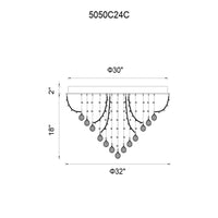 Fountain 9 Light Chorme Flush Mount