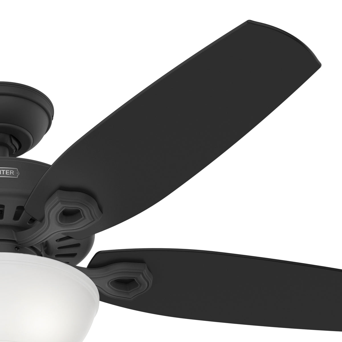 52 inch Builder Matte Black Ceiling Fan with LED Light Kit