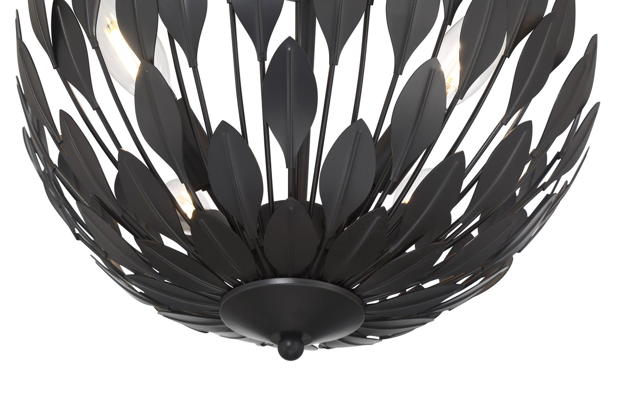 12.75'' Merylmint Matte Black 4 Light Semi-Flush Mount