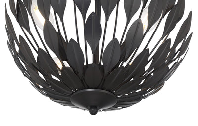 12.75'' Merylmint Matte Black 4 Light Semi-Flush Mount