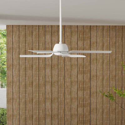 52 inch AirStack ENERGY STAR® Fresh White Damp Rated Ceiling Fan and Handheld Remote