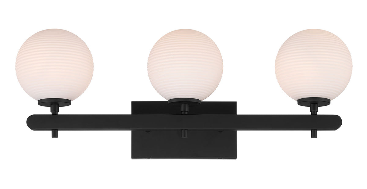 26'' Coretta Matte Black 3 Light Bath Vanity