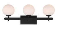 26'' Coretta Matte Black 3 Light Bath Vanity