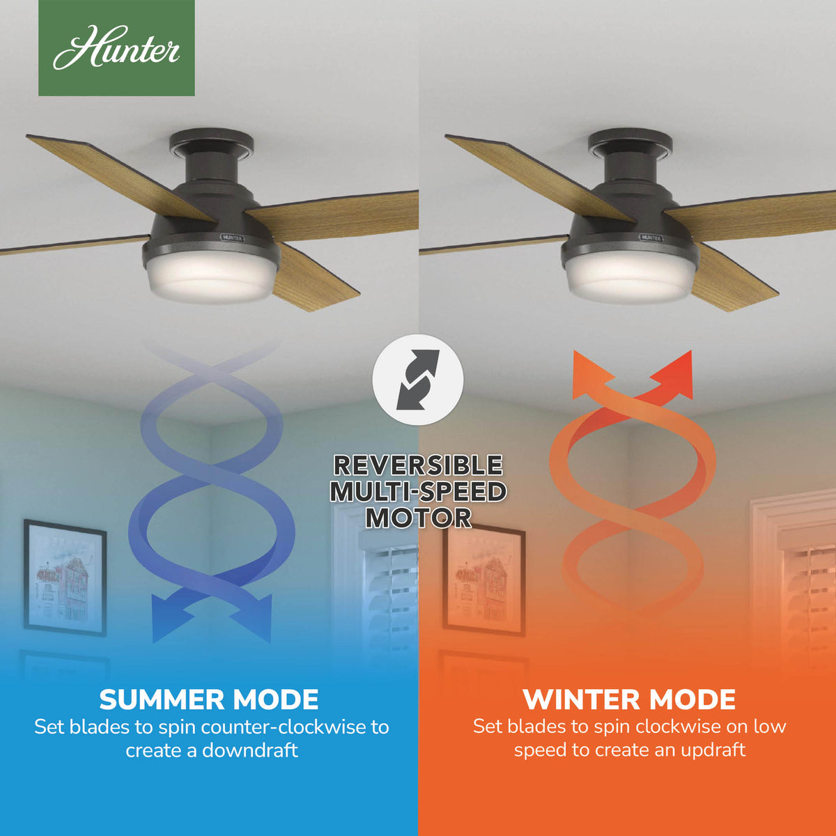 52 inch Dempsey Noble Bronze Low Profile Ceiling Fan with LED Light Kit and Handheld Remote