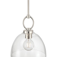 11.5'' Velto Polished Nickel 1 Light Pendant