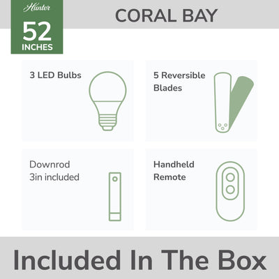 52 inch Coral Bay Noble Bronze Damp Rated Ceiling Fan with LED Light Kit and Handheld Remote