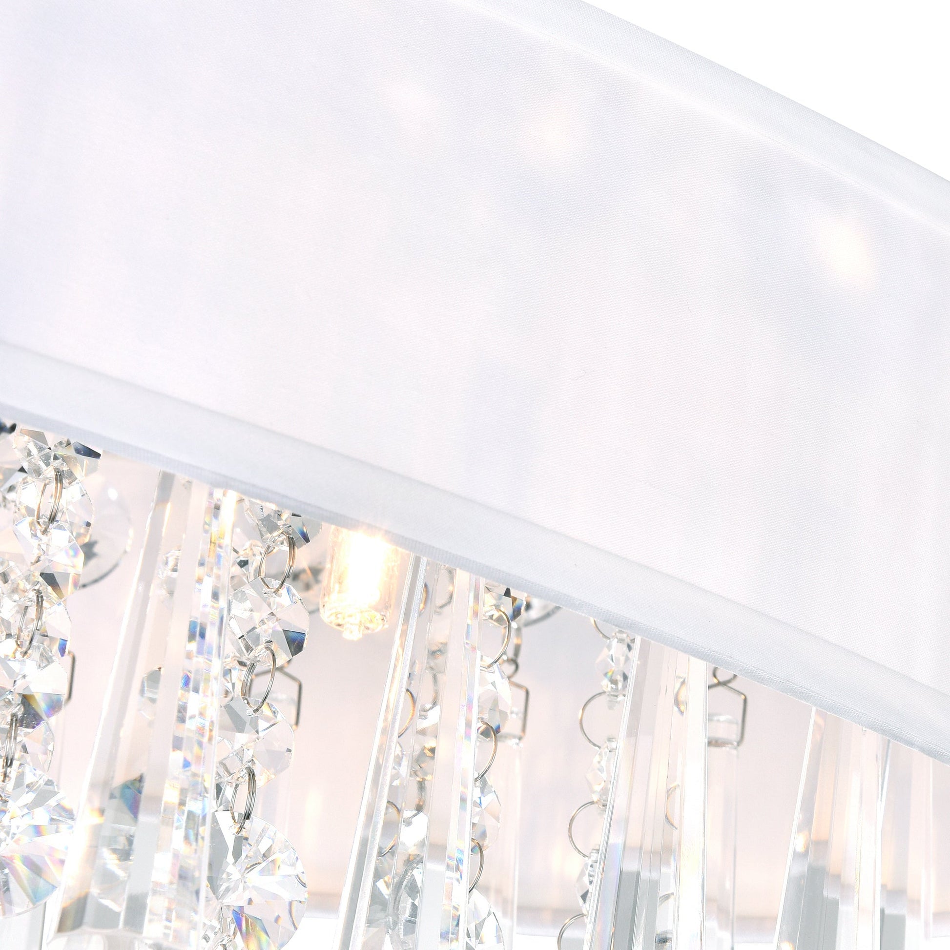 Franca 4 Light Chrome Flush Mount with Off White Drum Shade
