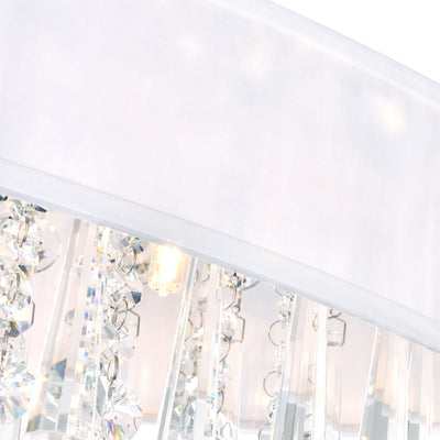 Franca 4 Light Chrome Flush Mount with Off White Drum Shade