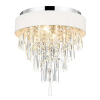 Franca 4 Light Chrome Flush Mount with Off White Drum Shade
