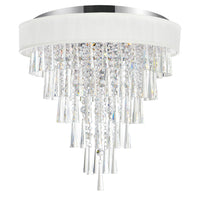 Franca 8 Light Chrome Flush Mount 22in With Off White Shade