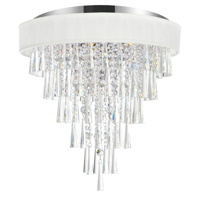 Franca 8 Light Chrome Flush Mount 22in With Off White Shade