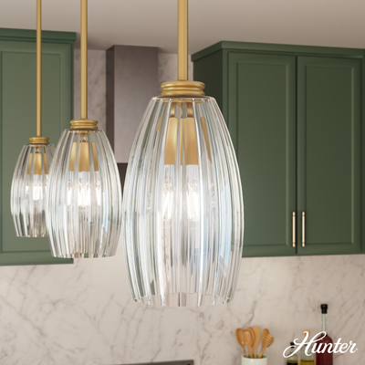 Rossmoor 6-inch 1-light Luxe Gold Pendant with Clear Fluted Glass