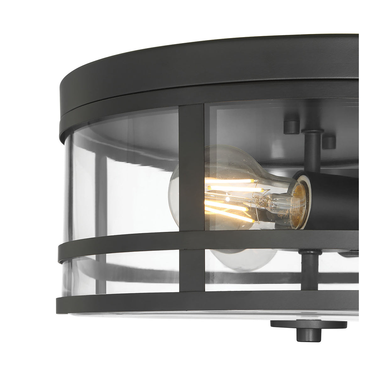 6.5'' Lunden Matte Black 3 Light Flush Mount