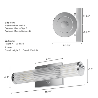 Holly Grove 18-inch 2-light Chrome Vanity Light with Clear Glass