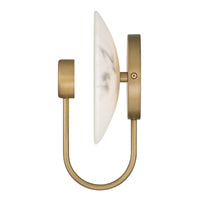 Amara Crest 8-inch 1-light Luxe Gold and Cast Alabaster LED Wall Sconce with Cast Alabaster Resin Shade