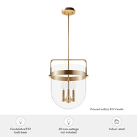 Karloff 14-inch 3-light Alturas Gold Lantern Pendant with Clear Glass
