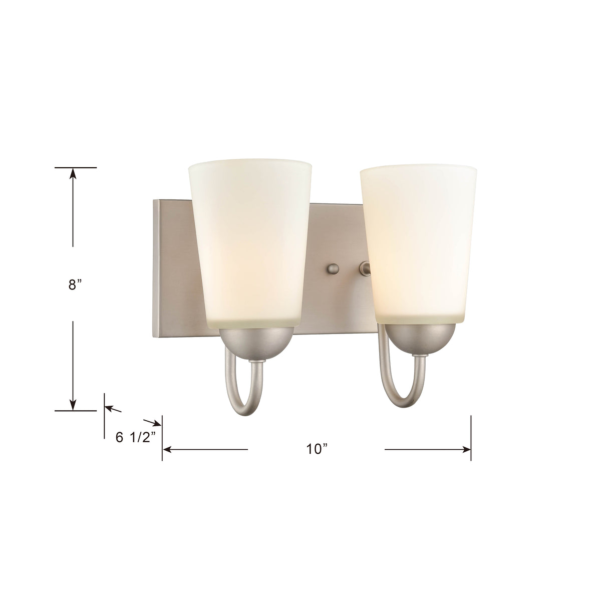 10'' Ivey Lake Satin Nickel 2 Light Bath Vanity