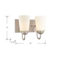 10'' Ivey Lake Satin Nickel 2 Light Bath Vanity